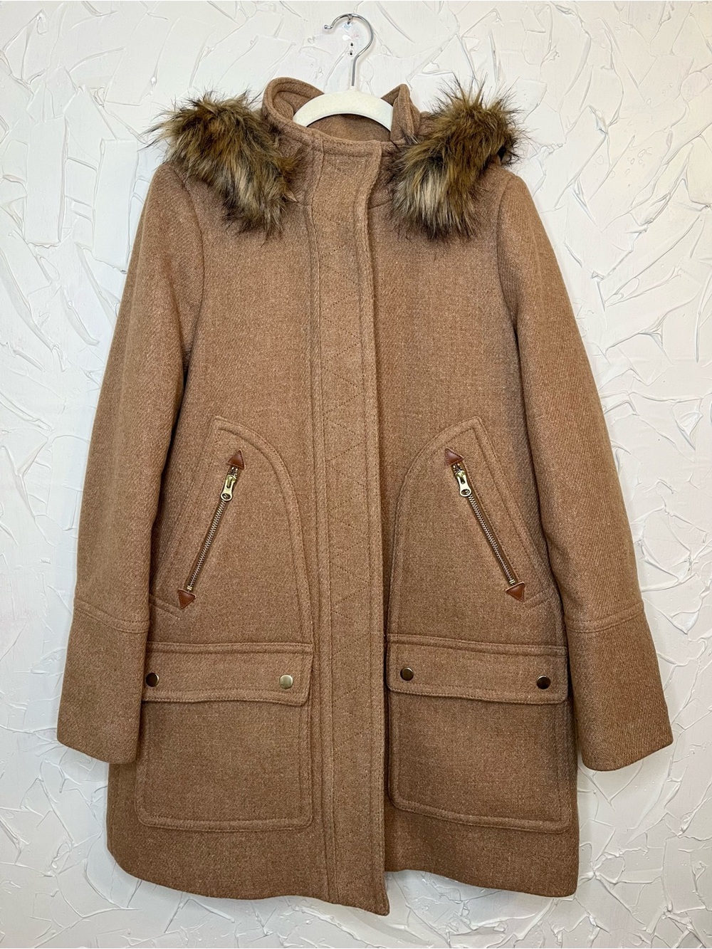 J. Crew Italian Stadium Cloth by Nello Gori Chateau Parka Coat Size 2